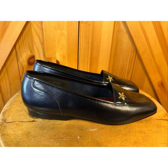 Enzo Angiolini  Leather Loafers Flats Dark Navy Square Toe Size 6M - Picture 1 of 8